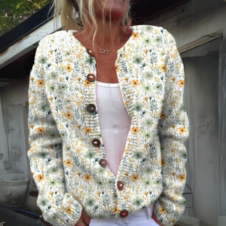 LILOU - Élégant Cardigan Floral