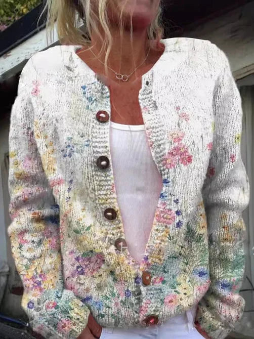 LILOU - Élégant Cardigan Floral