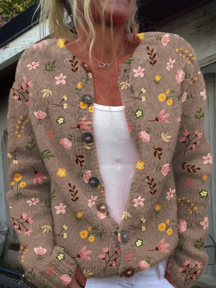 LILOU - Élégant Cardigan Floral