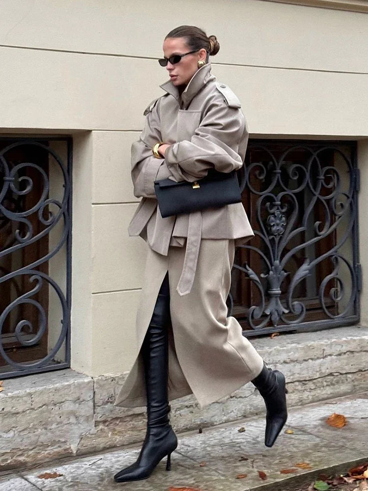 ANNA – Manteau Ceinturé Élégant